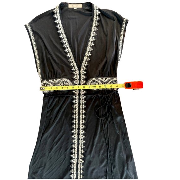 🖤 VINTAGE JIWON PARK - Luxe Black Silk with Ornate Embroidery  Size 8 🖤 - Picture 6 of 11